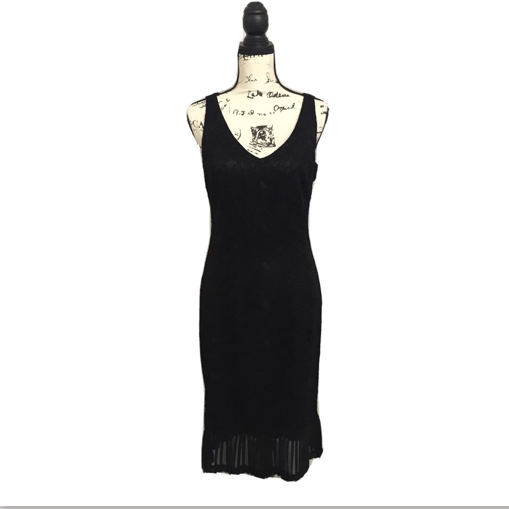 Women Black Dress Size 6 Lace Sleeveless Bandolino